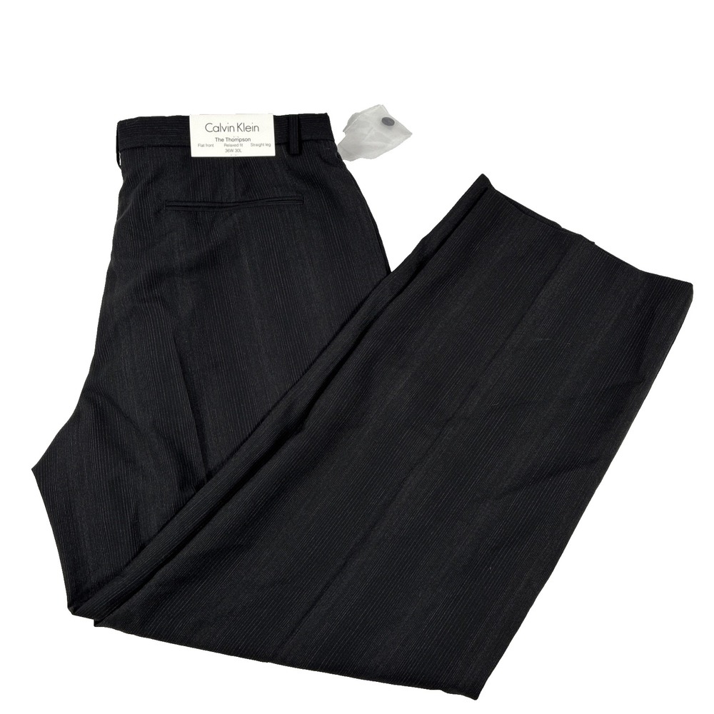 New Mens Calvin Klein The Thompson Relaxed Fit Straight Flat Front Pants 36x30